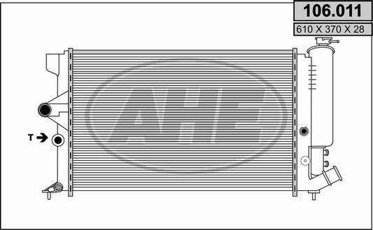 AHE 106.011 - Radiateur, refroidissement du moteur cwaw.fr