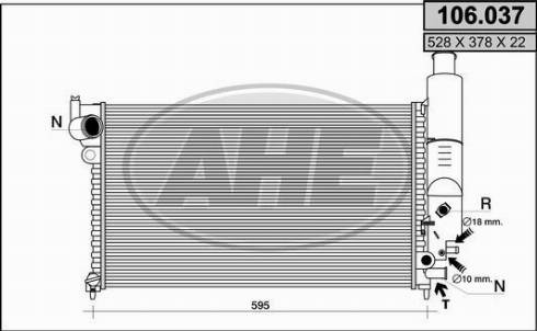 AHE 106.037 - Radiateur, refroidissement du moteur cwaw.fr