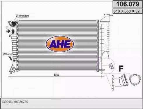 AHE 106.079 - Radiateur, refroidissement du moteur cwaw.fr