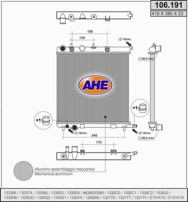 AHE 106.191 - Radiateur, refroidissement du moteur cwaw.fr