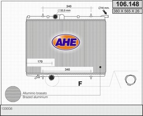 AHE 106.148 - Radiateur, refroidissement du moteur cwaw.fr