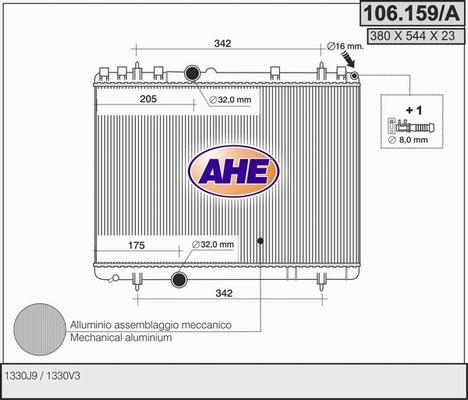 AHE 106.159/A - Radiateur, refroidissement du moteur cwaw.fr