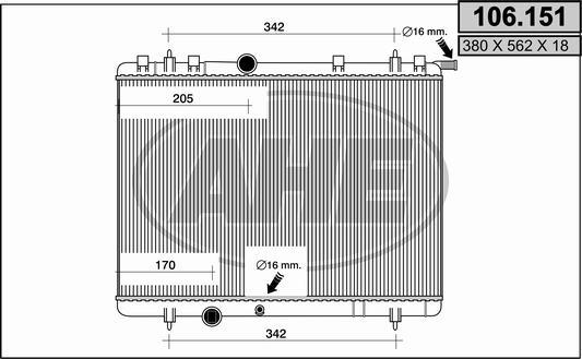 AHE 106.151 - Radiateur, refroidissement du moteur cwaw.fr