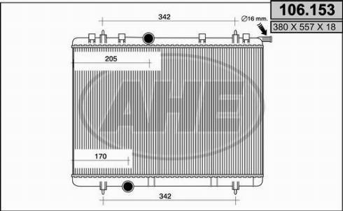 AHE 106.153 - Radiateur, refroidissement du moteur cwaw.fr