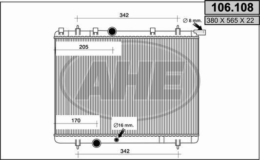 AHE 106.108 - Radiateur, refroidissement du moteur cwaw.fr