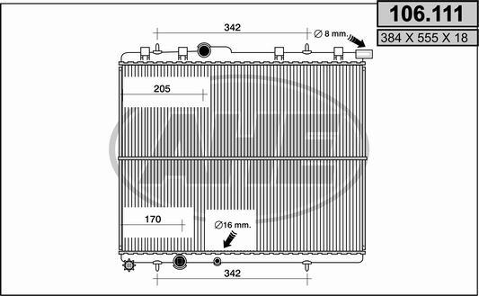 AHE 106.111 - Radiateur, refroidissement du moteur cwaw.fr