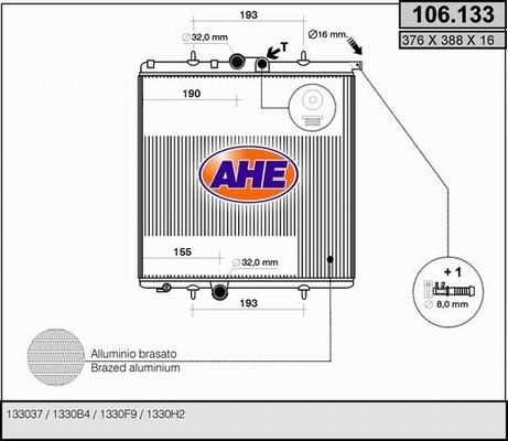 AHE 106.133 - Radiateur, refroidissement du moteur cwaw.fr