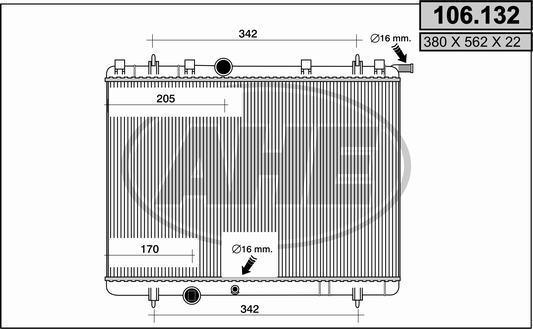 AHE 106.132 - Radiateur, refroidissement du moteur cwaw.fr