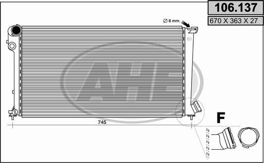 AHE 106.137 - Radiateur, refroidissement du moteur cwaw.fr