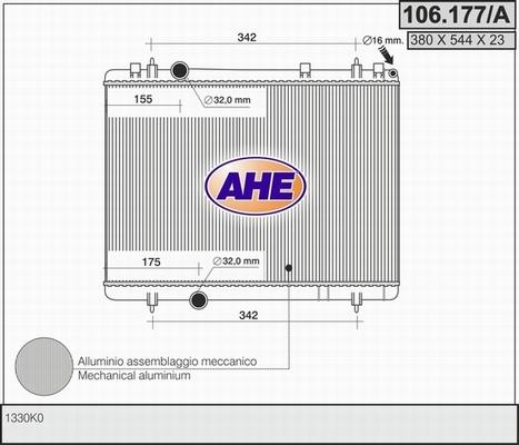 AHE 106.177/A - Radiateur, refroidissement du moteur cwaw.fr