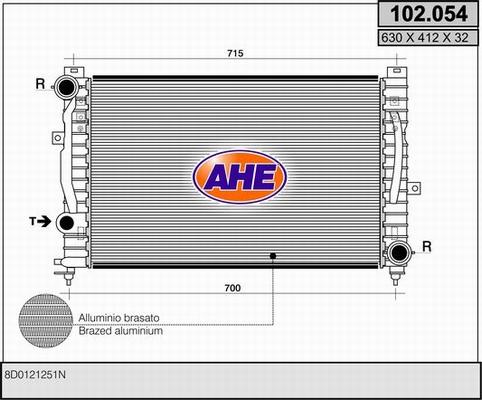 AHE 102.054 - Radiateur, refroidissement du moteur cwaw.fr