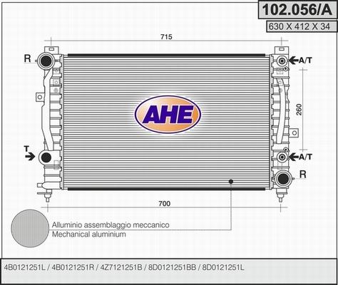 AHE 102.056/A - Radiateur, refroidissement du moteur cwaw.fr