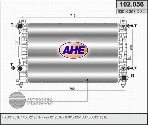 AHE 102.056 - Radiateur, refroidissement du moteur cwaw.fr