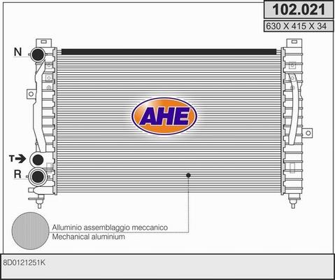 AHE 102.021 - Radiateur, refroidissement du moteur cwaw.fr