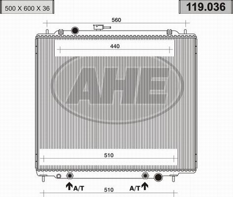 AHE 119.036 - Radiateur, refroidissement du moteur cwaw.fr