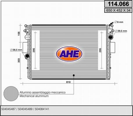 AHE 114.066 - Radiateur, refroidissement du moteur cwaw.fr