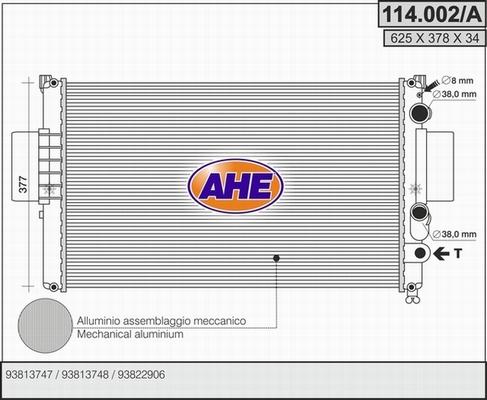 AHE 114.002/A - Radiateur, refroidissement du moteur cwaw.fr