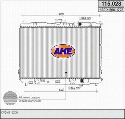 AHE 115.028 - Radiateur, refroidissement du moteur cwaw.fr