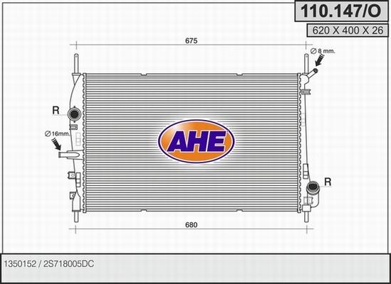 AHE 110.147/O - Radiateur, refroidissement du moteur cwaw.fr