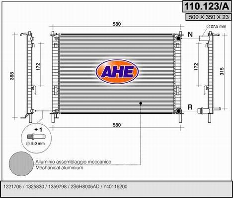 AHE 110.123/A - Radiateur, refroidissement du moteur cwaw.fr