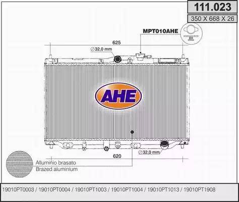 AHE 111.023 - Radiateur, refroidissement du moteur cwaw.fr