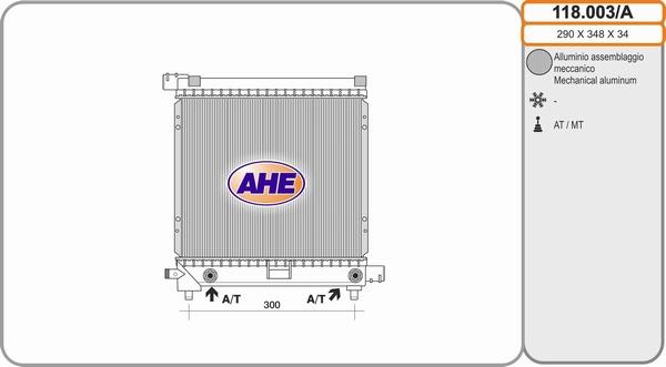 AHE 118.003/A - Radiateur, refroidissement du moteur cwaw.fr