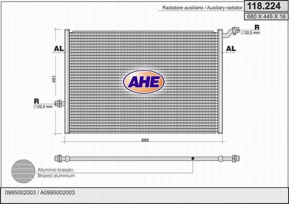 AHE 118.224 - Radiateur, refroidissement du moteur cwaw.fr