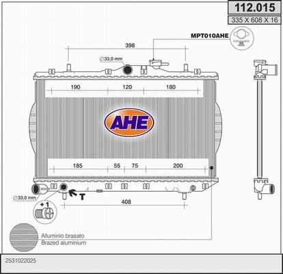 AHE 112.015 - Radiateur, refroidissement du moteur cwaw.fr