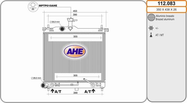 AHE 112.083 - Radiateur, refroidissement du moteur cwaw.fr