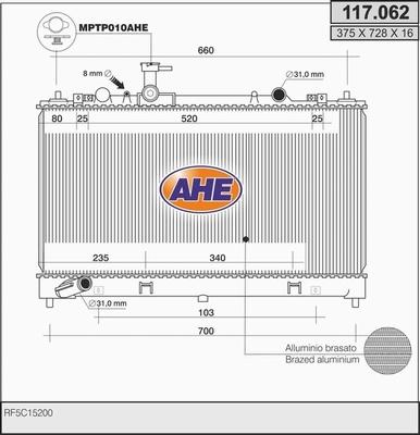 AHE 117.062 - Radiateur, refroidissement du moteur cwaw.fr