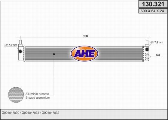 AHE 130.321 - Radiateur, refroidissement du moteur cwaw.fr