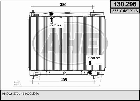 AHE 130.296 - Radiateur, refroidissement du moteur cwaw.fr