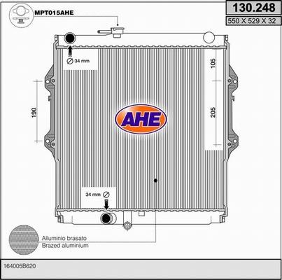 AHE 130.248 - Radiateur, refroidissement du moteur cwaw.fr