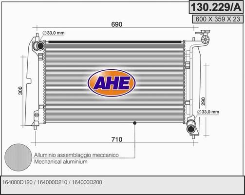 AHE 130.229/A - Radiateur, refroidissement du moteur cwaw.fr