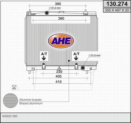 AHE 130.274 - Radiateur, refroidissement du moteur cwaw.fr