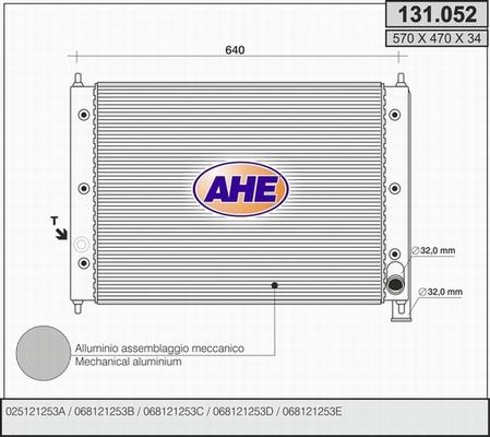 AHE 131.052 - Radiateur, refroidissement du moteur cwaw.fr