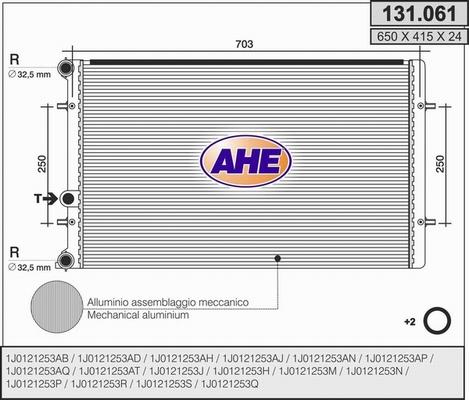 AHE 131.061 - Radiateur, refroidissement du moteur cwaw.fr