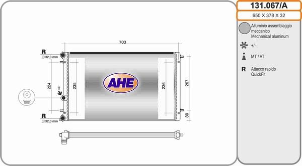 AHE 131.067/A - Radiateur, refroidissement du moteur cwaw.fr