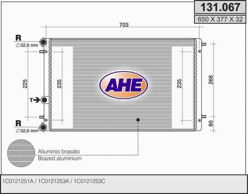 AHE 131.067 - Radiateur, refroidissement du moteur cwaw.fr