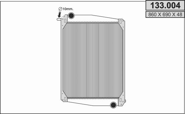 AHE 133.004 - Radiateur, refroidissement du moteur cwaw.fr