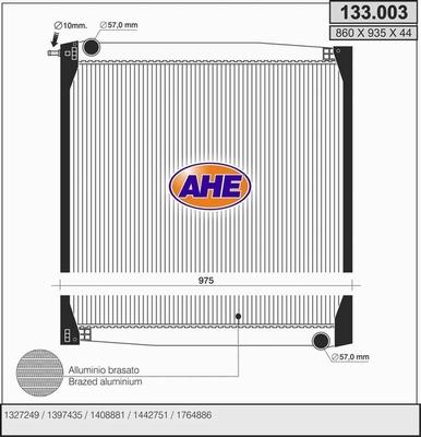 AHE 133.003 - Radiateur, refroidissement du moteur cwaw.fr