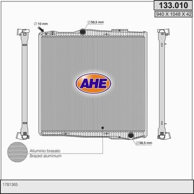 AHE 133.010 - Radiateur, refroidissement du moteur cwaw.fr