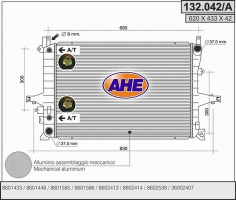 AHE 132.042/A - Radiateur, refroidissement du moteur cwaw.fr