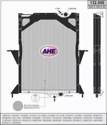 AHE 132.050 - Radiateur, refroidissement du moteur cwaw.fr