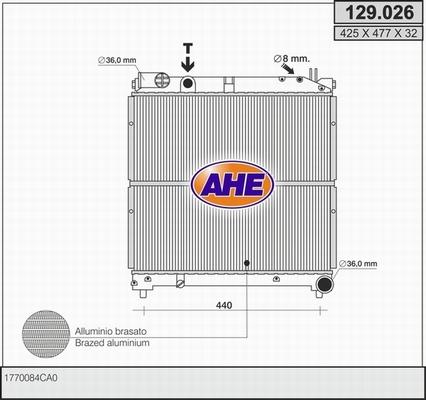 AHE 129.026 - Radiateur, refroidissement du moteur cwaw.fr