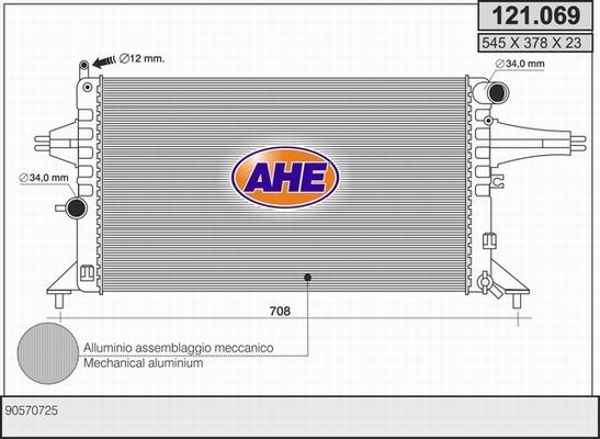 AHE 121.069 - Radiateur, refroidissement du moteur cwaw.fr