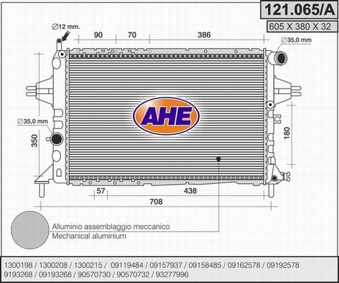 AHE 121.065/A - Radiateur, refroidissement du moteur cwaw.fr