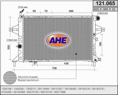 AHE 121.065 - Radiateur, refroidissement du moteur cwaw.fr