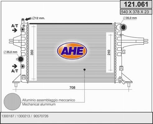 AHE 121.061 - Radiateur, refroidissement du moteur cwaw.fr