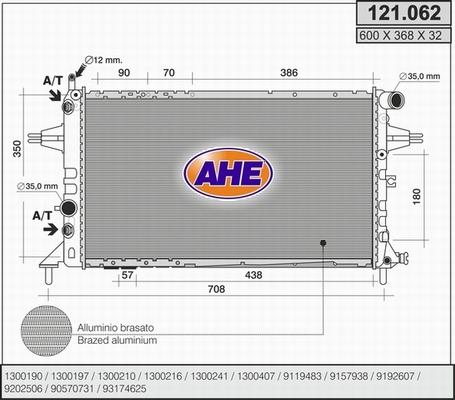 AHE 121.062 - Radiateur, refroidissement du moteur cwaw.fr